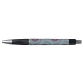 Stylo Motif Cercles Rétro Violet et Vert (Devant)