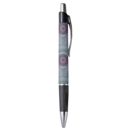 Stylo Motif Cercles Rétro Violet et Vert (Bas (Vertical))