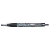 Stylo Motif Cercles Rétro Violet et Vert (Dos)