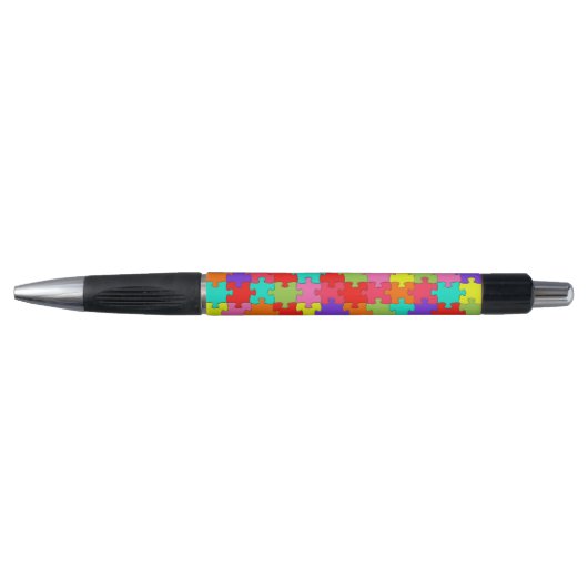 Stylo Motif coloré de casse-tête (Devant)