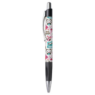 Stylo motif coloré de hibou