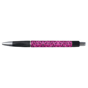 Stylo Motif coloré, Rose, Rose, Motif Floral