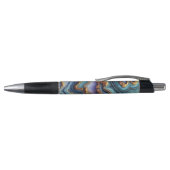 Stylo Motif d'art en marbre doré bleu Turquoise foncé (Haut)