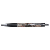 Stylo Motif d'art en marbre noir gris rose rose (Dos)