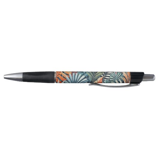 Stylo Motif d'art Feuille turquoise bleu vert rose orang (Bas)