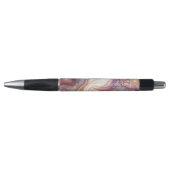 Stylo Motif d'art Marbre blanc rose foncé violet or (Devant)