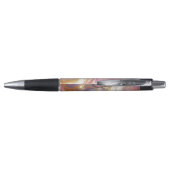 Stylo Motif d'art Marbre blanc rose foncé violet or (Dos)