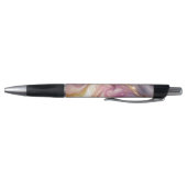 Stylo Motif d'art Marbre blanc rose foncé violet or (Bas)