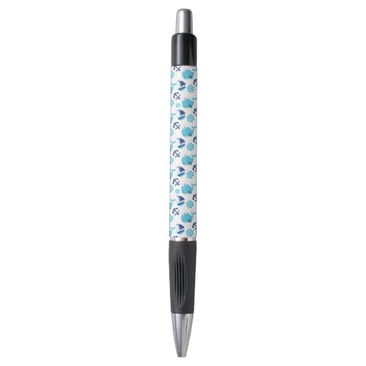 Stylo Motif De Baleines, Beaux Baleines, Baleines Bleues (Devant (Vertical))