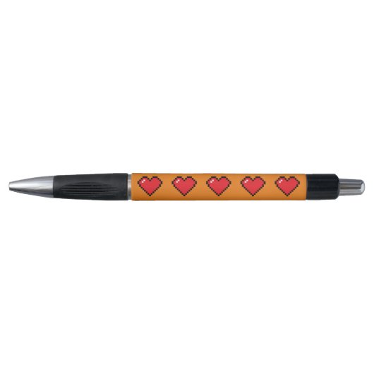 Stylo Motif de coeur Red Pixel (Devant)