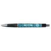 Stylo Motif de congé bleu avec nom et logo cadeau (Devant)