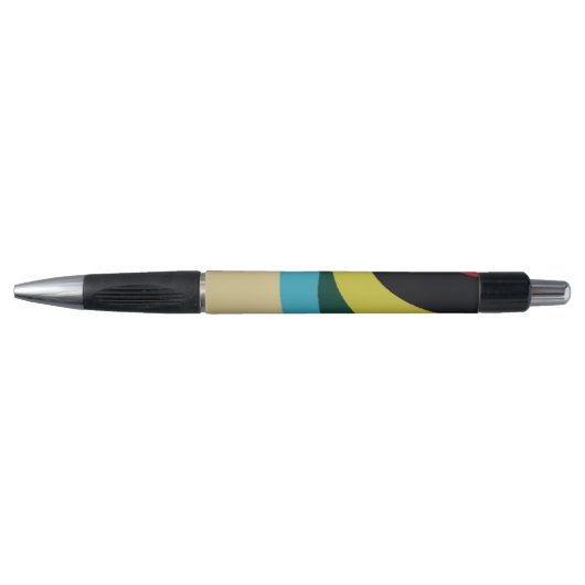 Stylo Motif de courbes colorées (Devant)