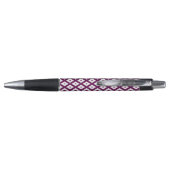 Stylo Motif de diamant blanc et violet de prune (Dos)