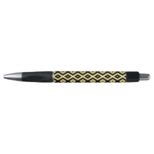 Stylo Motif de diamant jaune citron et noir