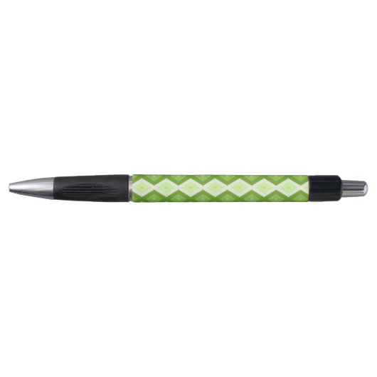 Stylo Motif de diamant vert Chartreuse (Devant)