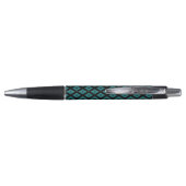 Stylo motif de diamants turquoise et noir (Dos)