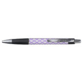 Stylo Motif de diamants violet et blanc (Dos)