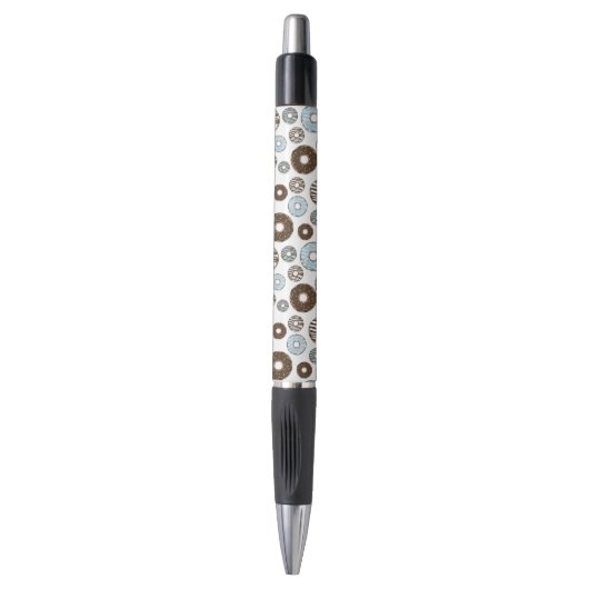 Stylo Motif De Donuts, Donuts Bleus, Donuts Brown (Devant (Vertical))