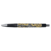Stylo Motif de fleur Suzanne jaune à oeil noir (Devant)
