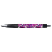Stylo Motif de fleurs abstrait de rose et de pourpre (Devant)