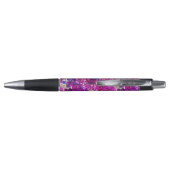 Stylo Motif de fleurs abstrait de rose et de pourpre (Dos)