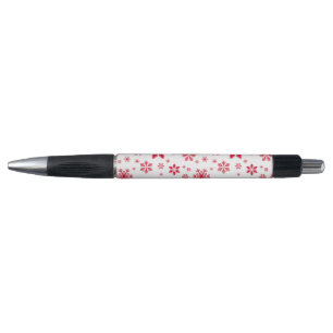 Stylo Motif de flocon de neige, Flammes de neige rouges,