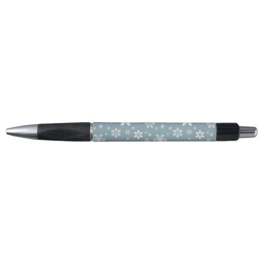 Stylo Motif de flocon de neige, flocons blancs, neige, g (Devant)