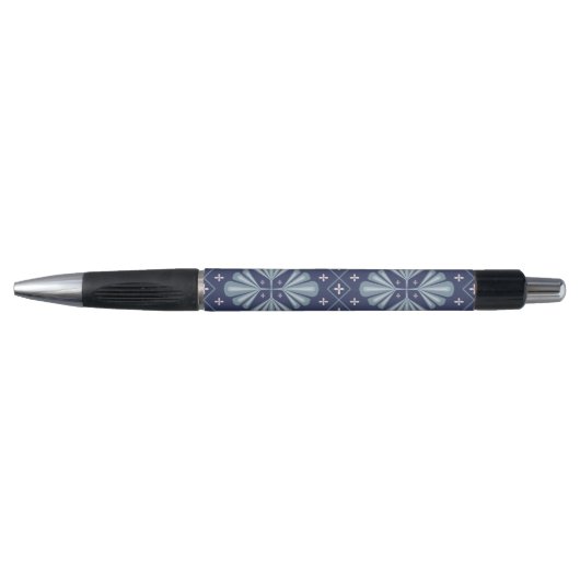 Stylo Motif de formes géométriques bleues (Devant)