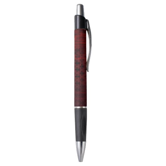 Stylo Motif de grenat et fleur de lis noir royal (Bas (Vertical))