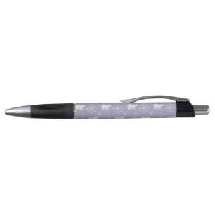 Stylo Motif de Noël avec ours polaires et flocons de nei