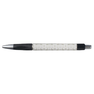 Stylo Motif de Noël rustique moderne argent/blanc