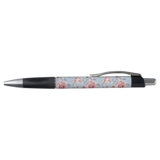 Stylo Motif de papier peint d'élégance des roses roses 2 (Haut)
