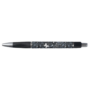 Stylo Motif de papillon noir et blanc