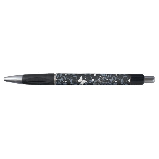 Stylo Motif de papillon noir et blanc (Devant)