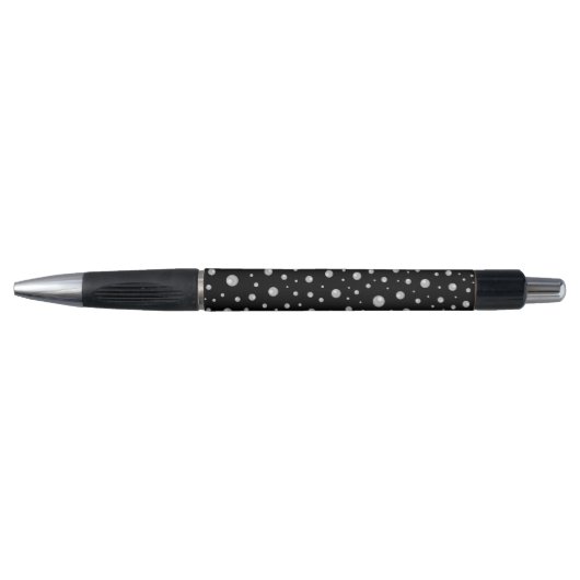 Stylo Motif de perle sur fond noir (Devant)