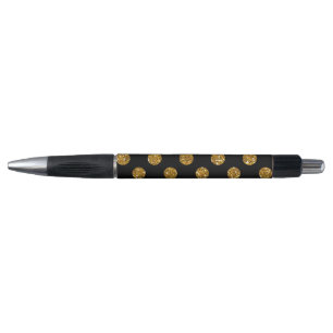 Stylo Motif de pois de parties scintillantes d'or de