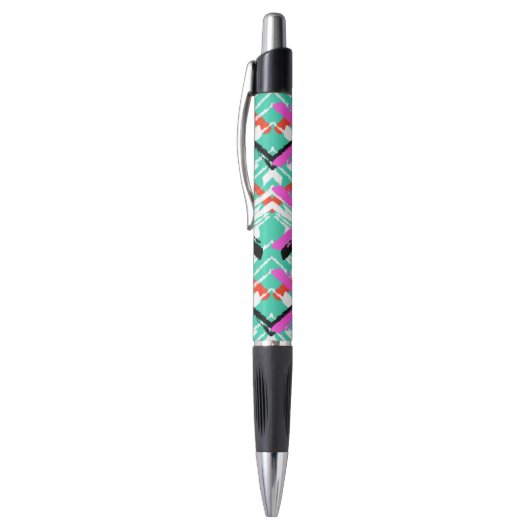 Stylo Motif de zigzag turquoise tiré par la main (Haut (Vertical))