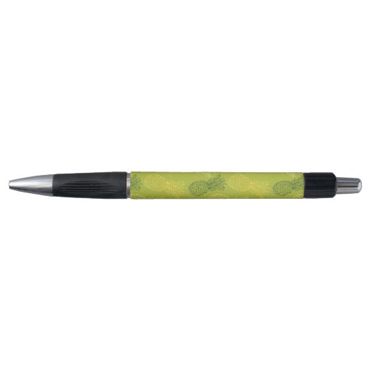 Stylo Motif d'ensemble d'ananas sur le vert (Devant)
