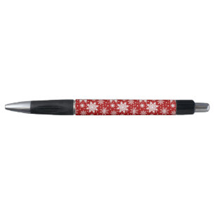 Stylo Motif des flocons blancs de Noël sans couture