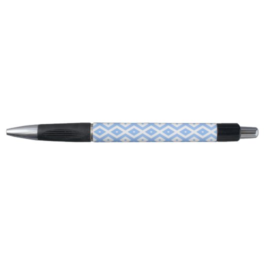 Stylo Motif diamant bleu et blanc (Devant)