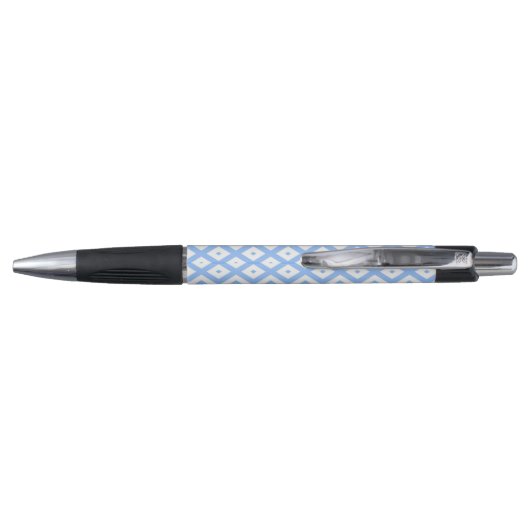 Stylo Motif diamant bleu et blanc (Dos)