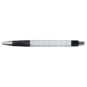 Stylo Motif diamant bleu pâle et blanc