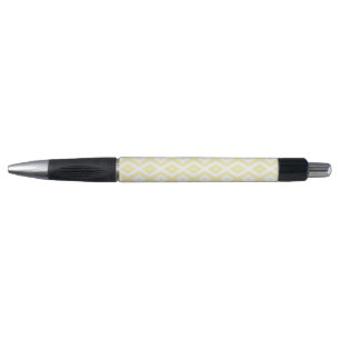 Stylo Motif diamant jaune pâle et blanc