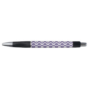Stylo Motif diamant ultra violet et blanc