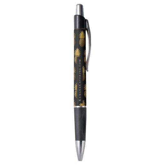 Stylo Motif élégant d'ananas d'or (Bas (Vertical))