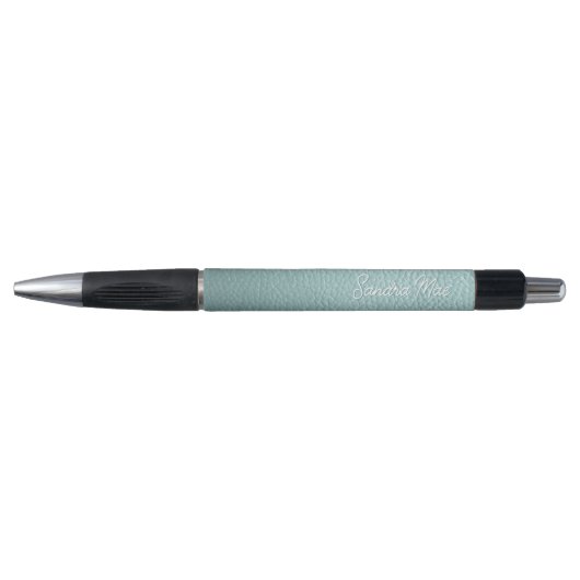 Stylo Motif en cuir vert Aqua Classé Personnalisé (Devant)