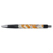 Stylo Motif en diagonale du chat noir blanc gingembre (Devant)