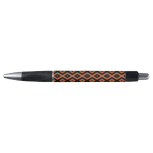 Stylo Motif en diamant orange et noir