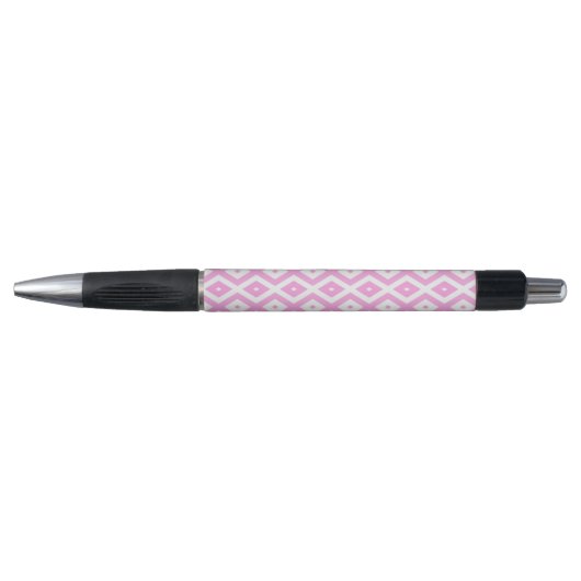 Stylo Motif en diamant rose et blanc (Devant)
