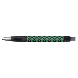 Stylo Motif en diamant vert et noir
